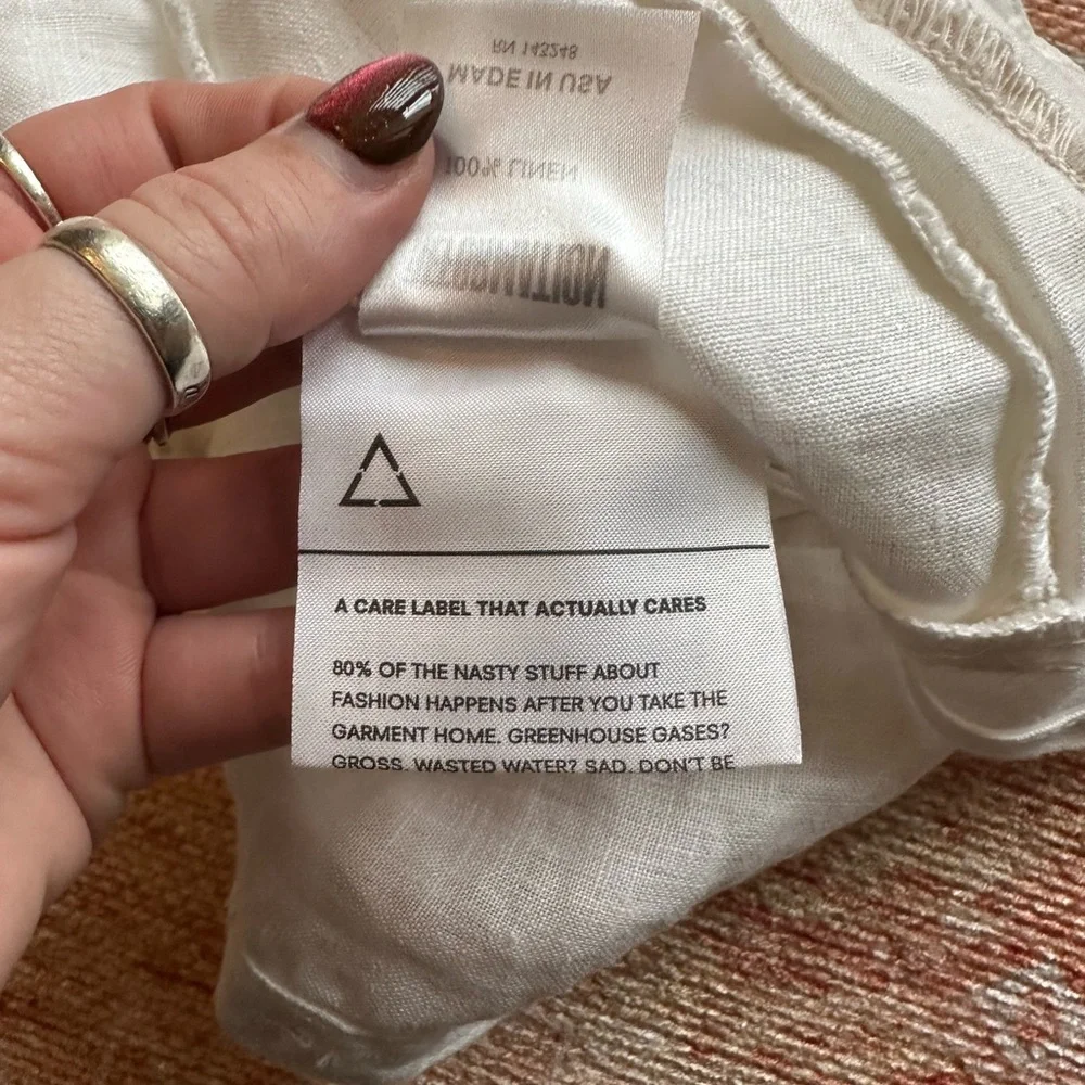 NWT reformation Landen linen top white size 2 - Picture 7 of 10